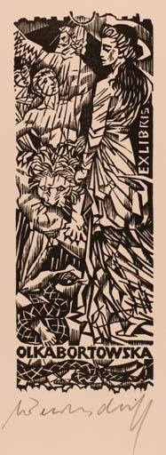 Exlibris by Ullrich Bewersdorff from Germany for Olka Bortowska - Drama 