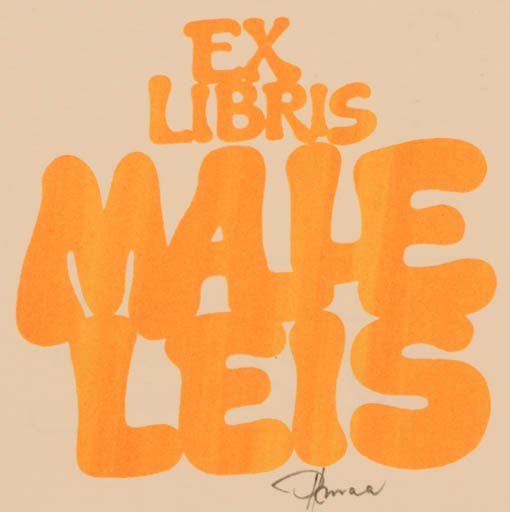 Exlibris by Hannu Paalasmaa from Finland for Male Leis - Text/Writing 