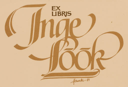 Exlibris by Hannu Paalasmaa from Finland for Inge Look - Text/Writing 