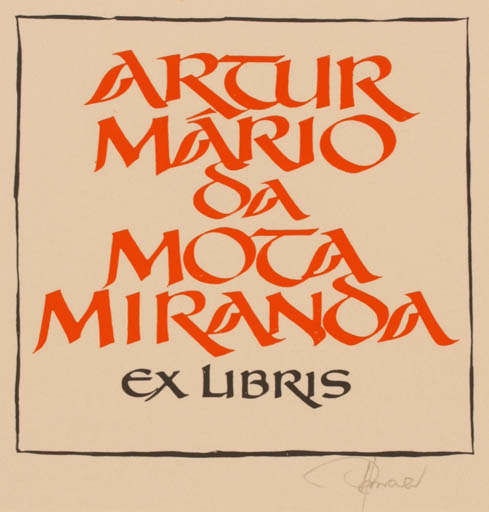 Exlibris by Hannu Paalasmaa from Finland for Artur Mario Da Mota Miranda - Text/Writing 