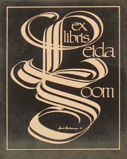 Exlibris by Hannu Paalasmaa from Finland for Leida Soom - Text/Writing 