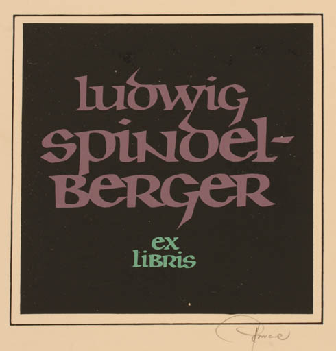 Exlibris by Hannu Paalasmaa from Finland for Ludwig Spindelberger - Text/Writing 