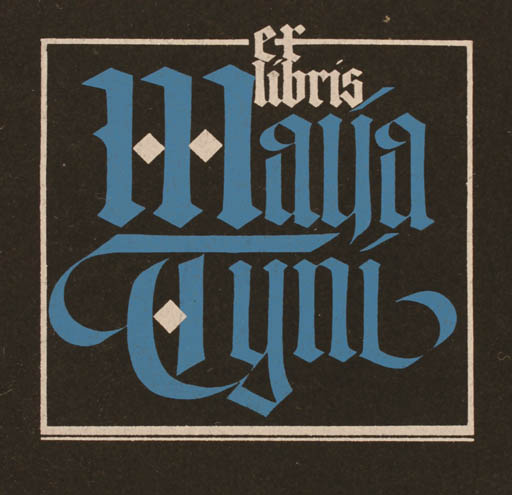 Exlibris by Hannu Paalasmaa from Finland for Maija Tyni - Text/Writing 