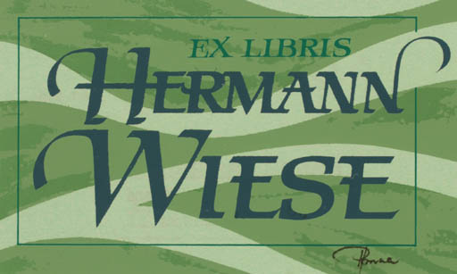 Exlibris by Hannu Paalasmaa from Finland for Dr. Hermann Wiese - Text/Writing 