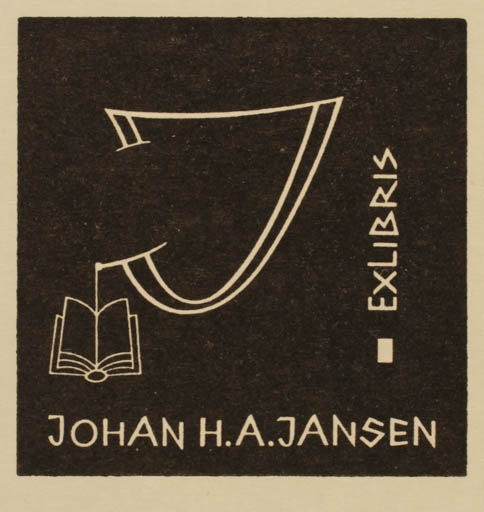 Exlibris by Roland Roveda from Austria for Johan H. A. Jansen - Book Text/Writing 