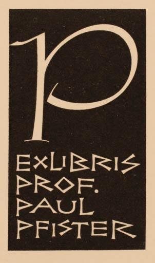 Exlibris by Roland Roveda from Austria for Paul Pfister - Text/Writing 