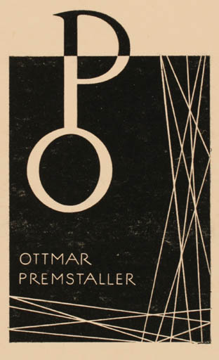 Exlibris by Roland Roveda from Austria for Ottmar Premstaller - Text/Writing 