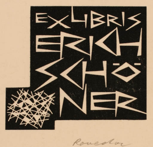 Exlibris by Roland Roveda from Austria for Erich Schöner - Text/Writing 