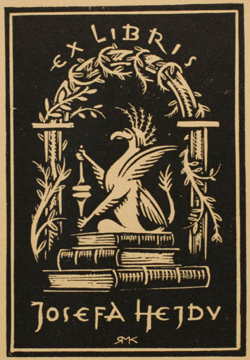 Exlibris by Ruda Kubicek from Czech Republic for Josefa Hejdy - Book Fable Animal 