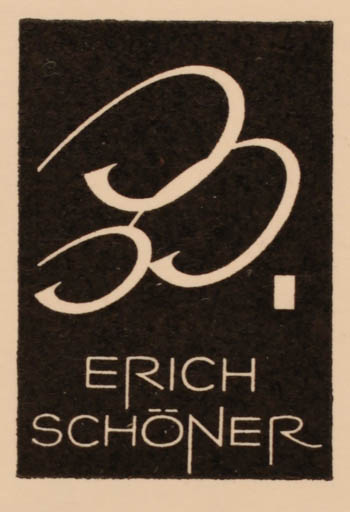 Exlibris by Roland Roveda from Austria for Erich Schöner - Text/Writing 