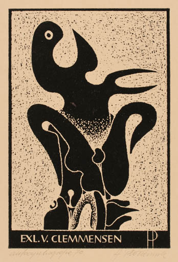 Exlibris by Henryk Plociennik from Poland for Vagn Åge Clemmensen - Surrealism 