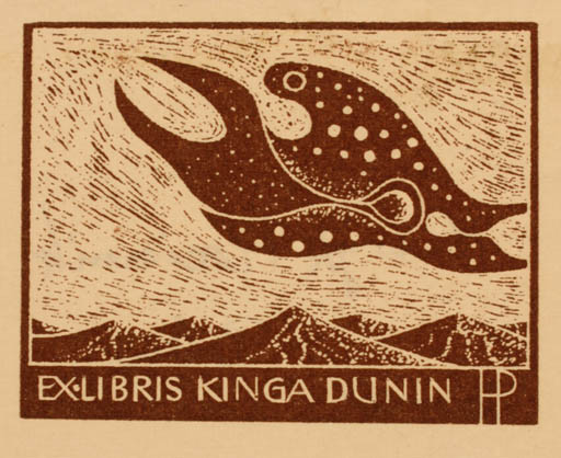 Exlibris by Henryk Plociennik from Poland for Kinga Dunin - Scenery/Landscape 