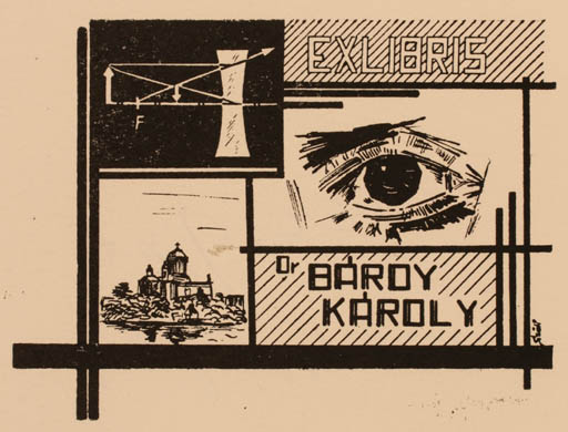 Exlibris by Pal Szölgyemy from Poland for Dr. Bárdy Károly - 