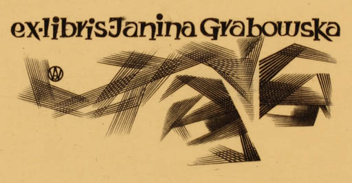 Exlibris by Wojciech Jakubowski from Poland for Janina Grabowska - 