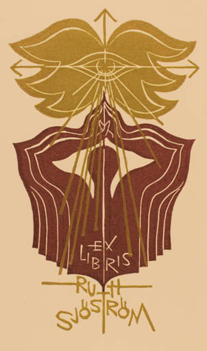 Exlibris by Ladislav Rusek from Czechoslovakia for Ruth Sjöström - Surrealism 