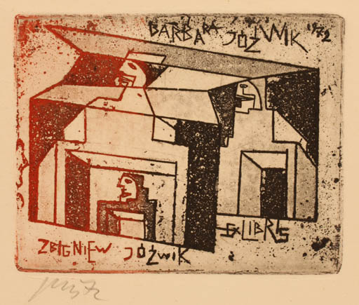 Exlibris by Vincas Kisarauskas from Lithuania for Zbigniew Jozwik - Abstract 