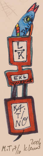 Exlibris by Klemensas Kupriunas from Lithuania for Linas Leonas Katinas - Abstract 