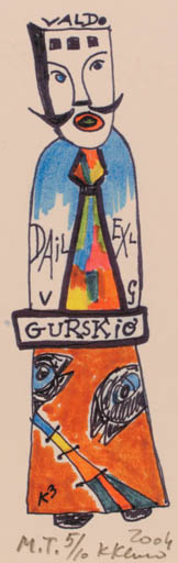 Exlibris by Klemensas Kupriunas from Lithuania for Valdo Gurskio - Abstract 