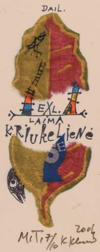 Exlibris by Klemensas Kupriunas from Lithuania for Laima Kriukeliene - Abstract 