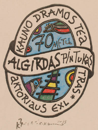 Exlibris by Klemensas Kupriunas from Lithuania for Algirdas Pintukas - Abstract 