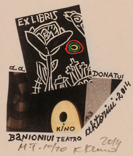 Exlibris by Klemensas Kupriunas from Lithuania for Donatas Banionis - Abstract 