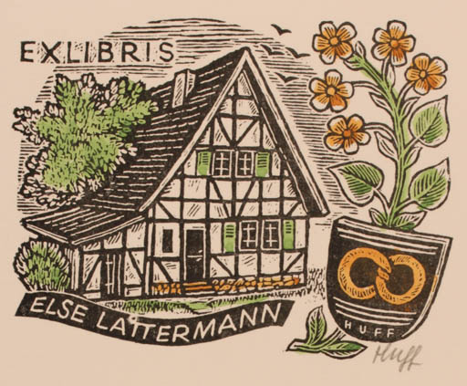 Exlibris by Hermann Huffert from Germany for Else Lattermann - Architecture 