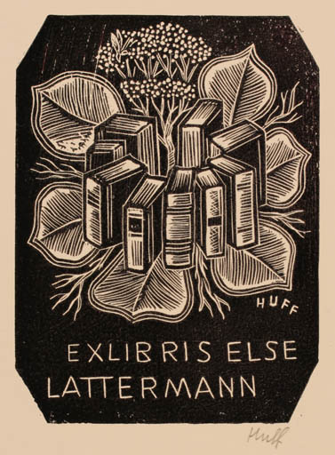 Exlibris by Hermann Huffert from Germany for Else Lattermann - Book 