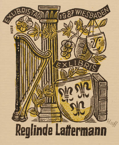 Exlibris by Hermann Huffert from Germany for Reglinde Lattermann - 