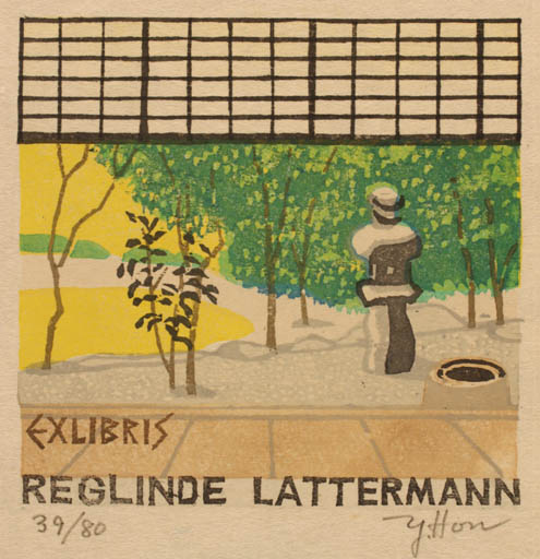 Exlibris by Yoichiro Homma from Japan for Reglinde Lattermann - Scenery/Landscape 