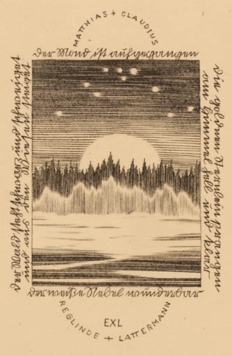 Exlibris by Heinrich Preuss from Germany for Reglinde Lattermann - Scenery/Landscape 