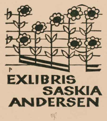 Exlibris by Ottmar Premstaller from Austria for Saskia Andersen - Flower Music 