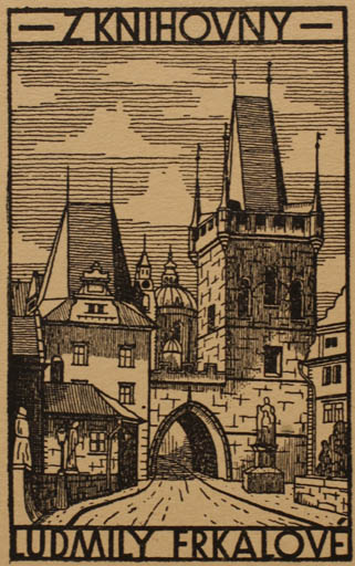 Exlibris by J. Kubicka from Czech Republic for Ludmily Frkalove - Architecture City 