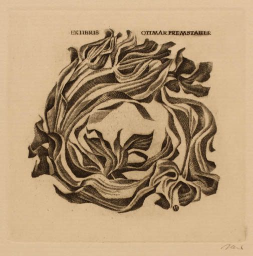 Exlibris by Wojciech Jakubowski from Poland for Ottmar Premstaller - Flora 