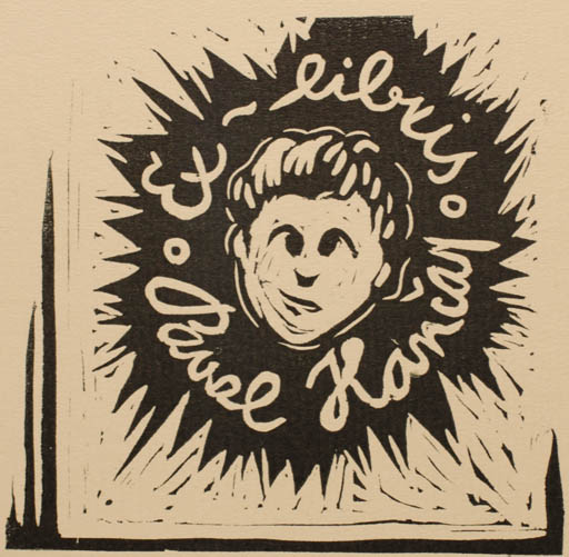 Exlibris by L. Kulhanek from Czech Republic for Pavel Hancar - Man Portrait 
