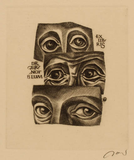 Exlibris by Wojciech Jakubowski from Poland for Dr. Gernot Blum - 