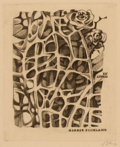 Exlibris by Wojciech Jakubowski from Poland for Herber Blokland - Flower 