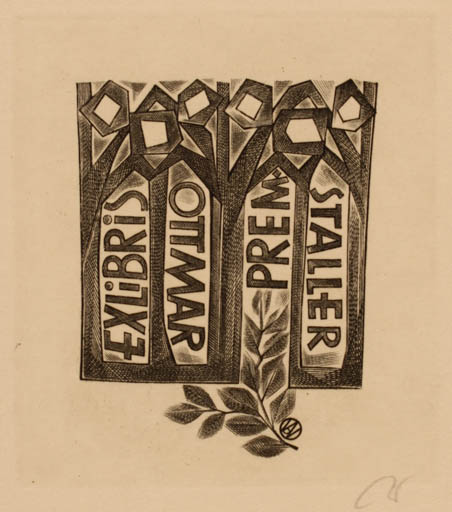 Exlibris by Wojciech Jakubowski from Poland for Ottmar Premstaller - 