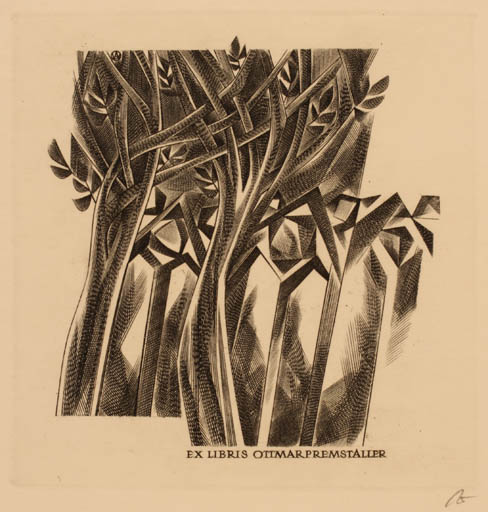 Exlibris by Wojciech Jakubowski from Poland for Ottmar Premstaller - Flora 