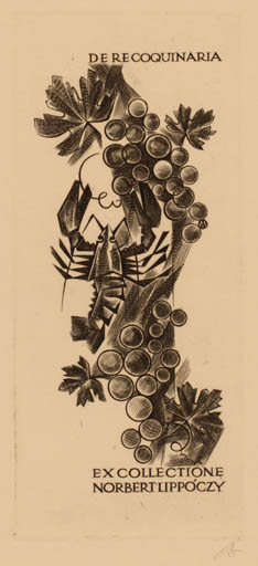 Exlibris by Wojciech Jakubowski from Poland for Ing. Nobert Lippóczy - Fauna Wine 