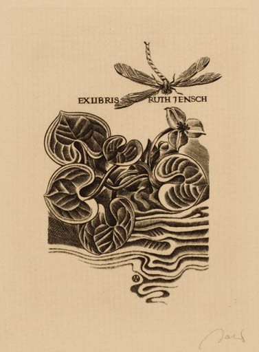 Exlibris by Wojciech Jakubowski from Poland for Ruth Jensch - Flora Insect 