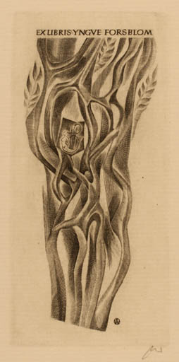 Exlibris by Wojciech Jakubowski from Poland for Yngve Forsblom - Flora 