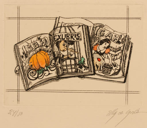 Exlibris by Elly de Koster from Netherland for ? ? - Book Fairytale/fable 