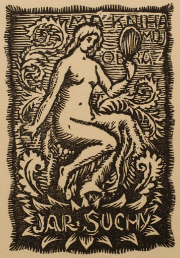 Exlibris by Jos. Kylies from Czech Republic for Jarka Suchy - Woman Nude 