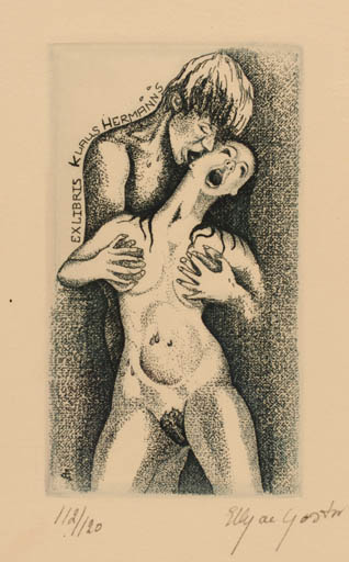 Exlibris by Elly de Koster from Czechoslovakia for Klaus Hermanns - Erotica 