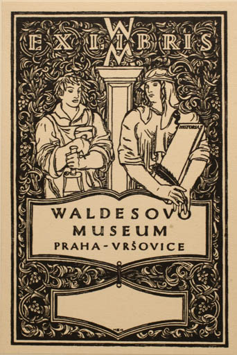 Exlibris by Frantisek Kysela from Czech Republic for ? Waldesovo Museum - 