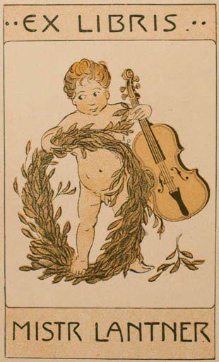 Exlibris by K. Lada from Czech Republic for Mistr Lantner - Child Flora Music 