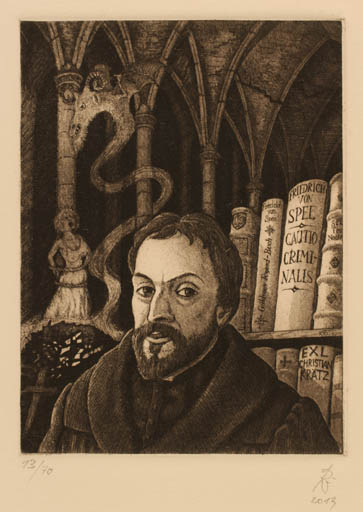 Exlibris by Andreas Raub from Germany for Christian Krätz - Book Man Portrait 