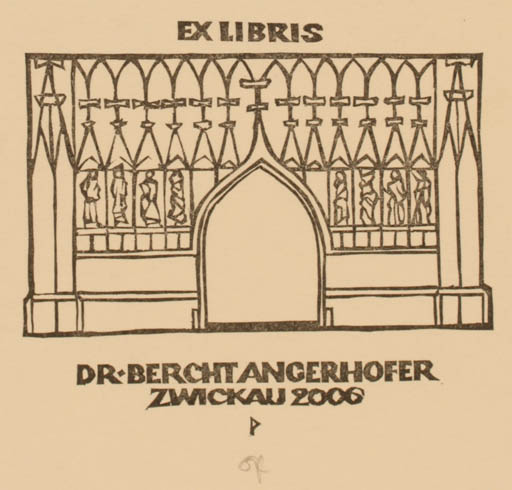 Exlibris by Ottmar Premstaller from Austria for Bercht Angerhofer - Architecture 