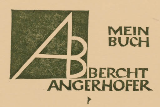 Exlibris by Ottmar Premstaller from Austria for Bercht Angerhofer - Text/Writing 