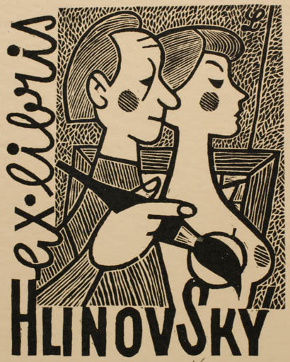 Exlibris by Richard Lander from Czech Republic for Stanislav  Hlinovsky - Art Couple 